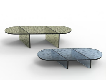OVALE - Oval glass coffee table by VIDAME EDITIONS - view 2
